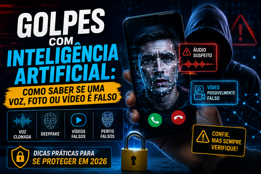 Golpes com Inteligência Artificial: Como Saber se uma Voz, Foto ou Vídeo é Falso em 2026?